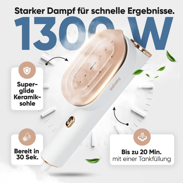 ProfiCare Dampfglätter PC-DG 3124 – Roségold, Weiss, Keramiksohle, Vertikal & Horizontal