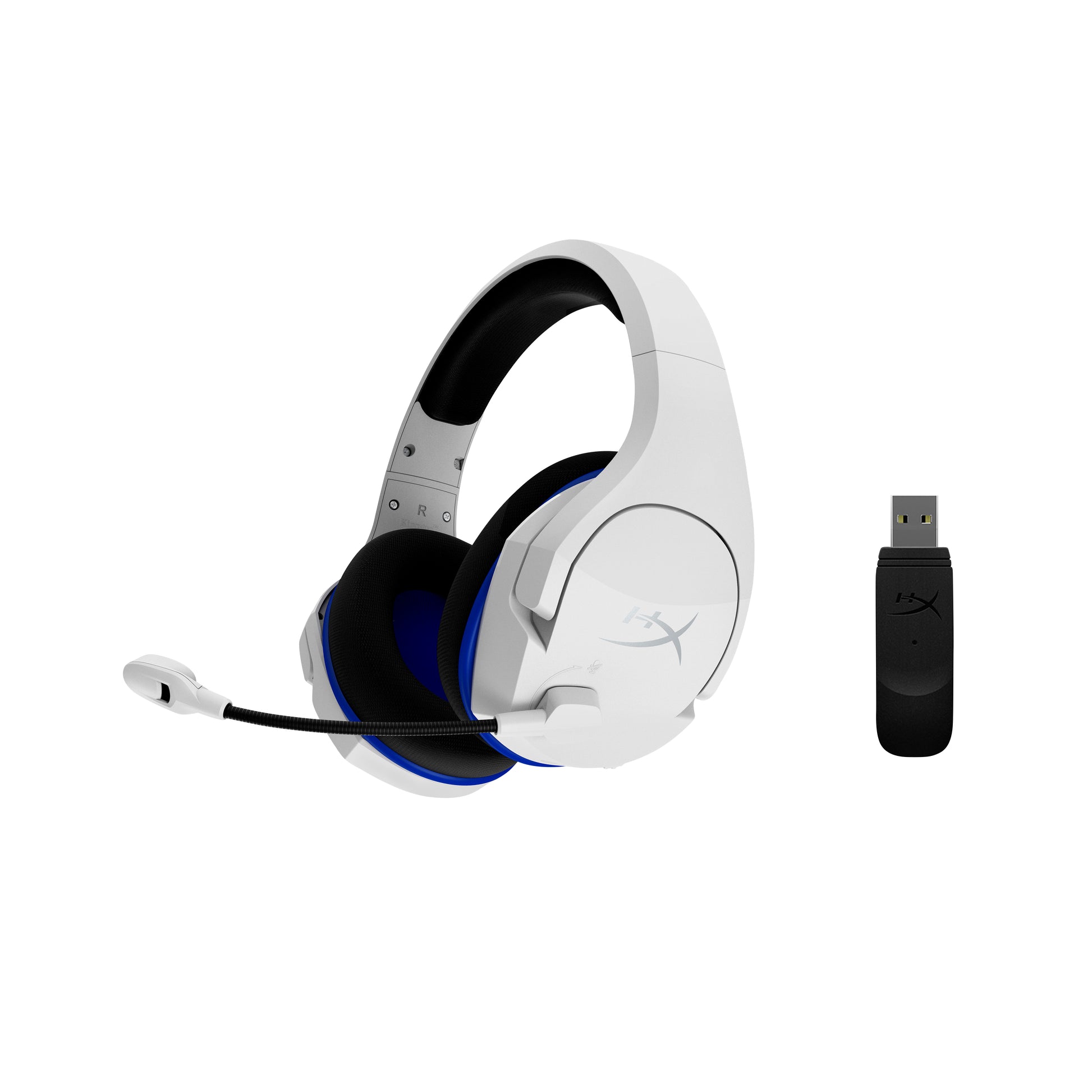 HP HyperX Stinger Core W PS5 Gaming-Headset – On-Ear, Stereo, 2,4 GHz kabellos, 3,5 mm Klinke, Blau/Weiss