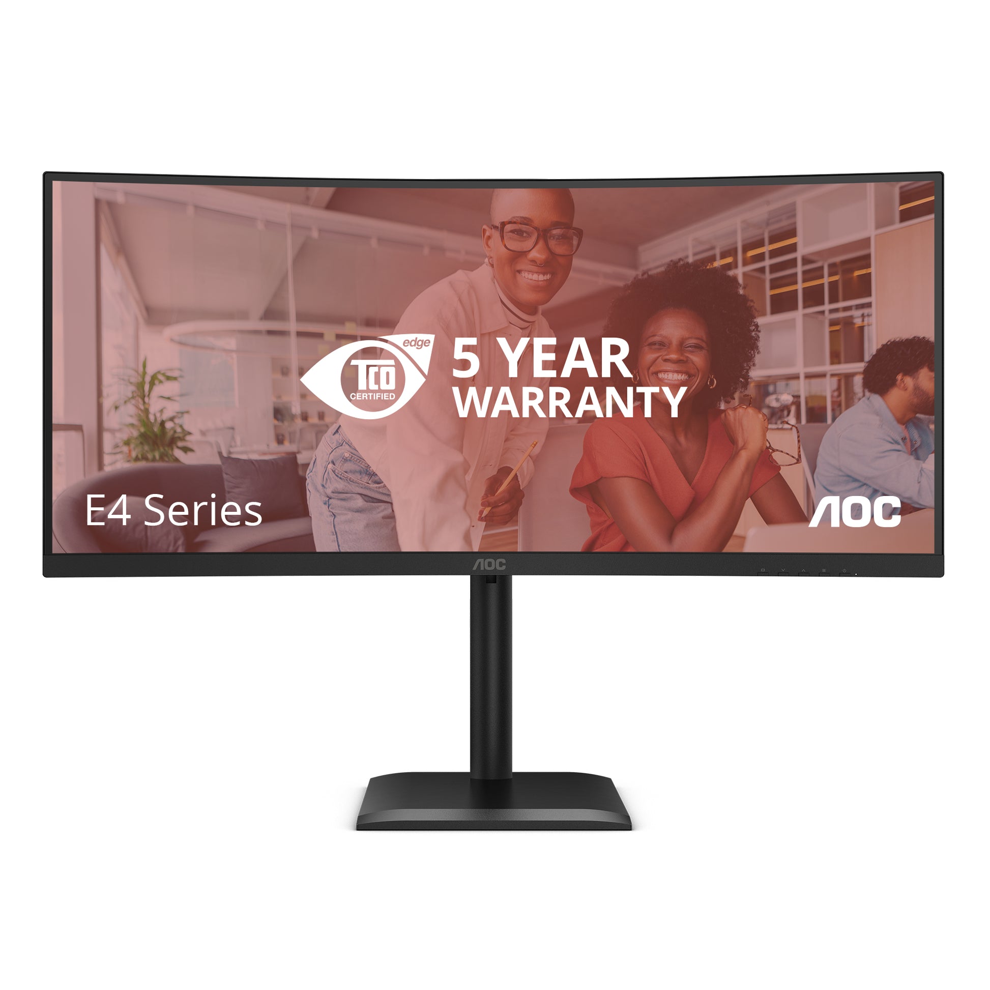 AOC CU34E4CV – Monitor, 34" 3440 × 1440 (UWQHD), VA, 120 Hz, Gebogen, KVM, VESA 100 × 100, Schwarz