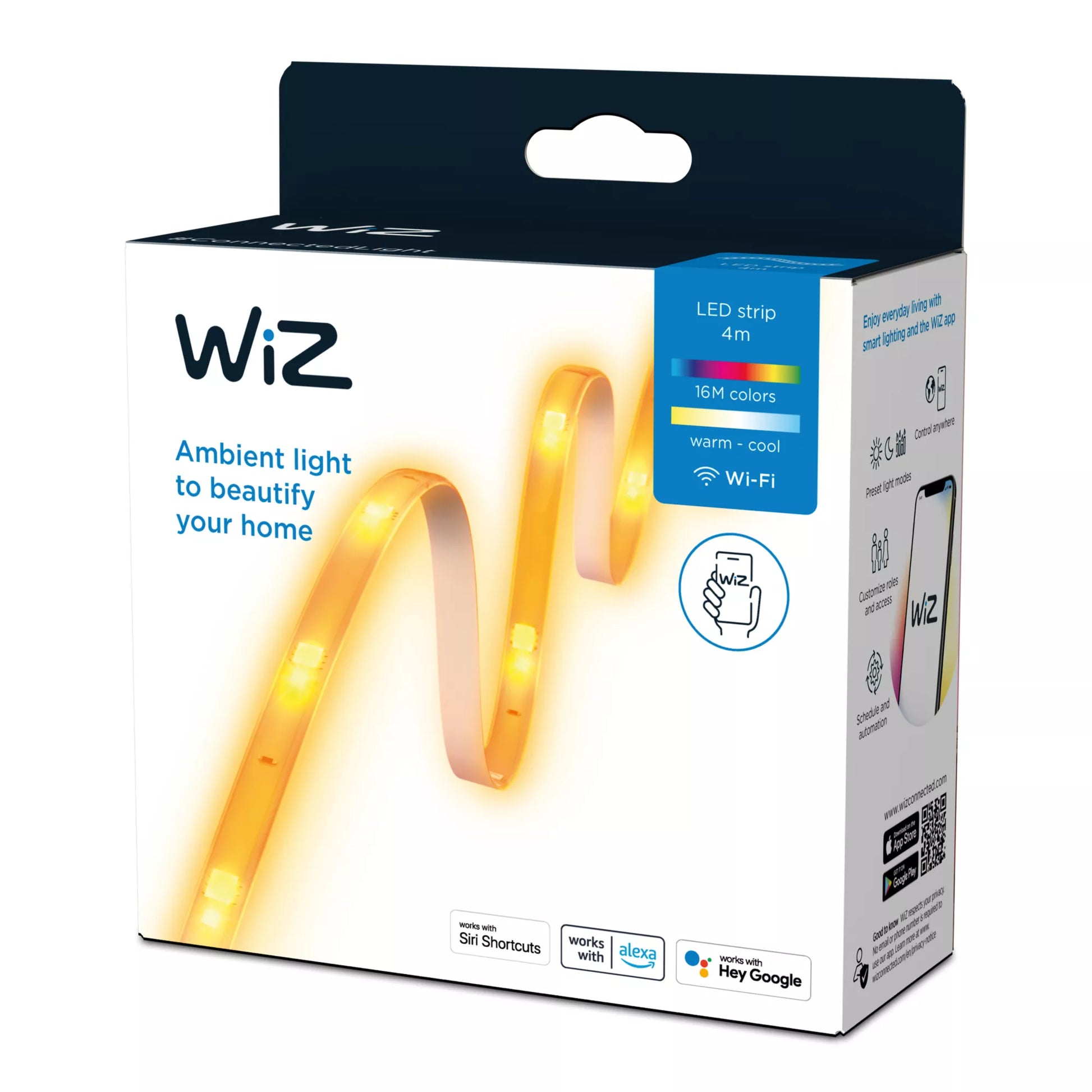 WiZ LED-Leuchtstreifen 4 m – WLAN – mehrfarbig (RGBW), 2’700–5’000 K