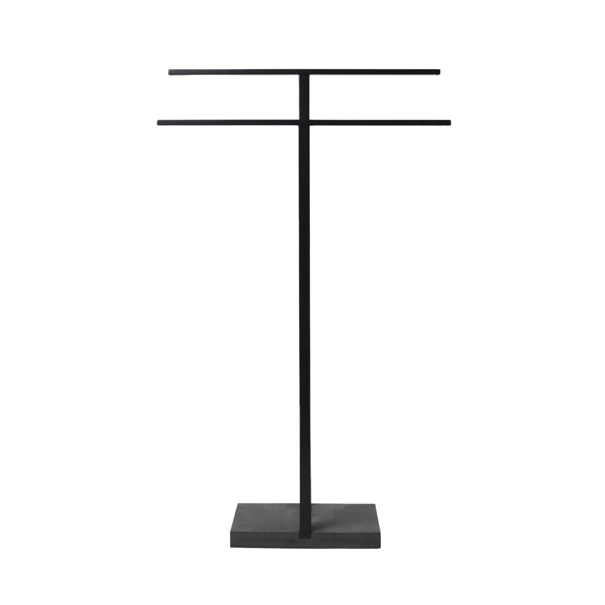 Blomus Handtuchständer Menoto – 2 Arme, 16×50×86 cm, Polystone, Stahl (pulverbeschichtet), Schwarz