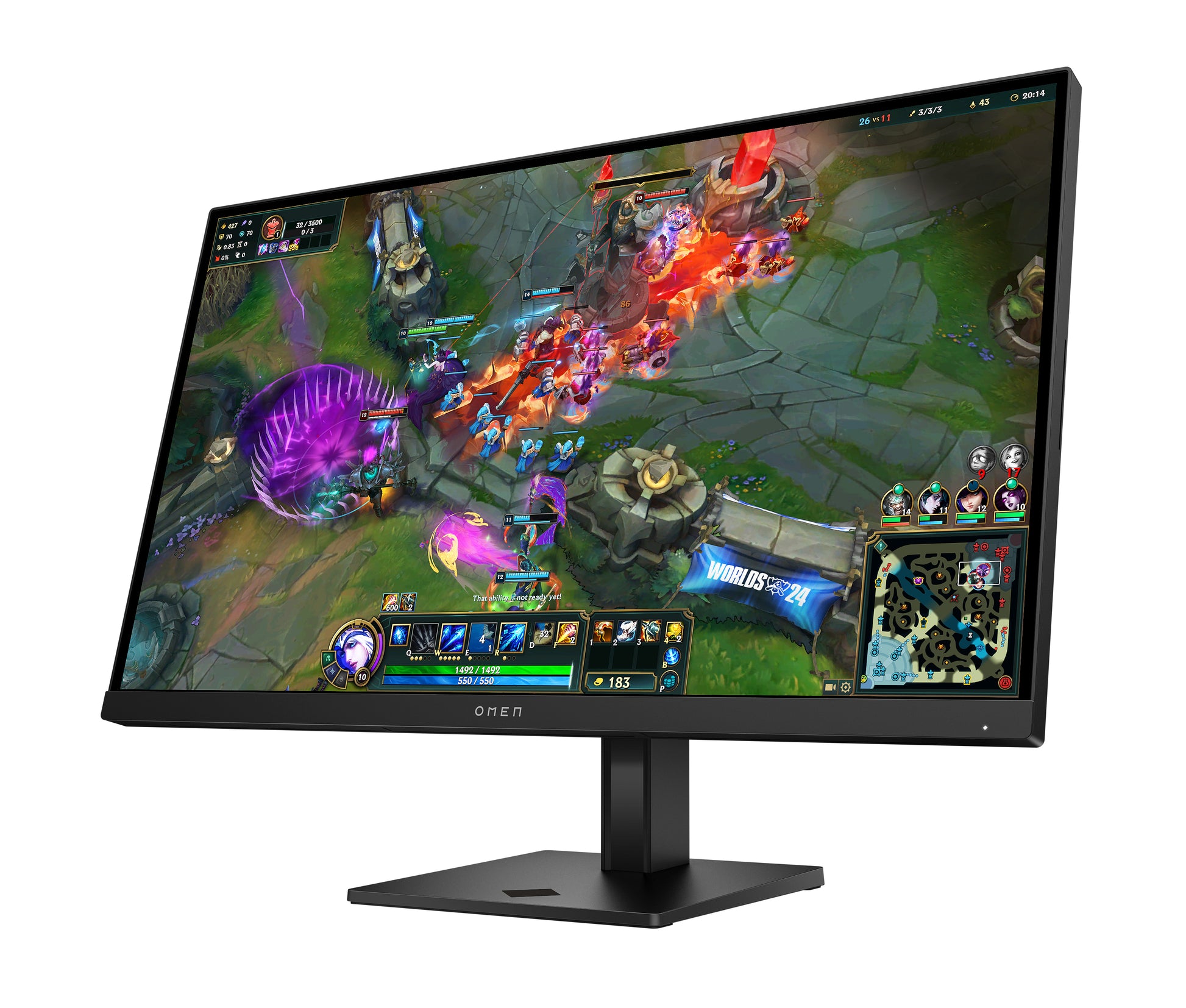 HP Omen 27qs G2 – Monitor, 27", LCD, 240 Hz, 400 cd/m², 2× HDMI, DisplayPort, USB, Pivot, VESA