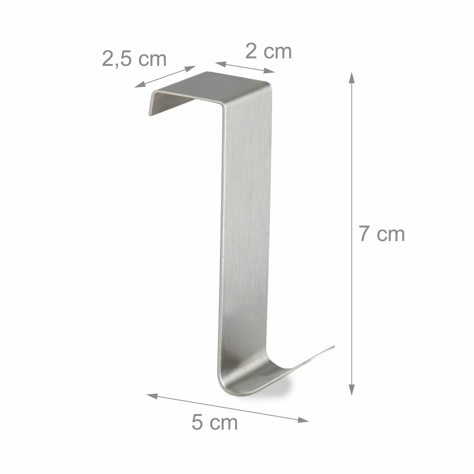 Relaxdays Haken – Edelstahl – Silber – 3 kg – 25 × 50 mm – 10 Stück