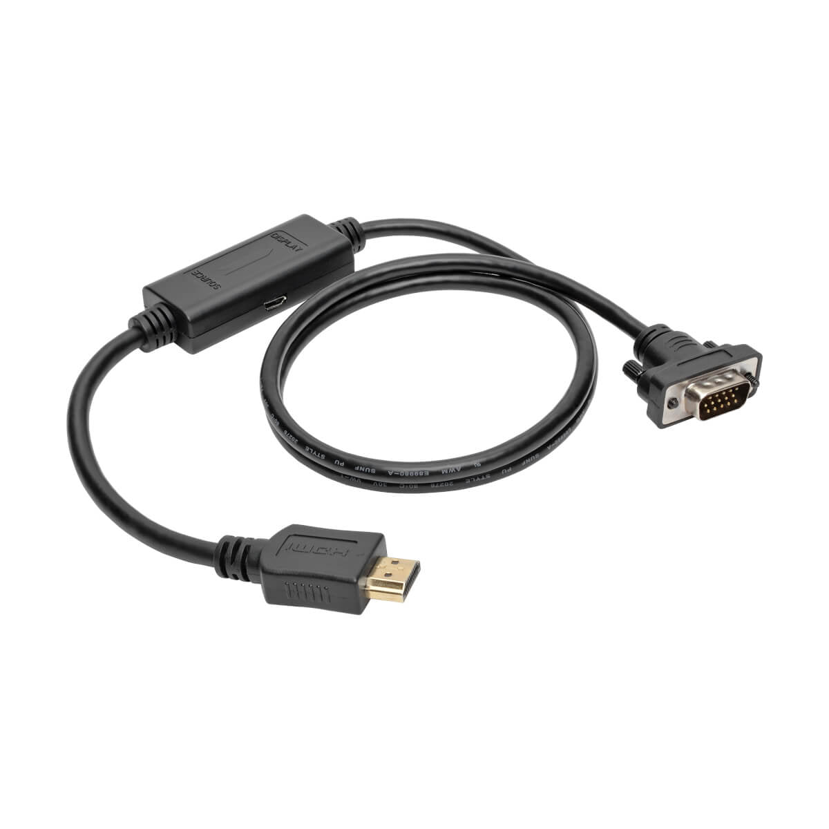 Tripp Lite P566-003-VGA Adapter HDMI zu VGA – aktiv, 0,9 m, Micro-USB B, Plug & Play, schwarz