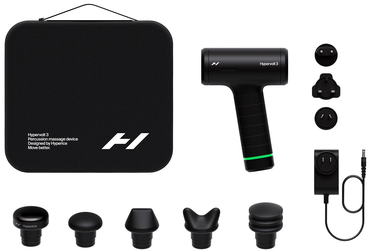HyperIce Massagepistole Hypervolt 3 – Perkussionsmassage, 5 Stufen, mit Wärmefunktion – Akku