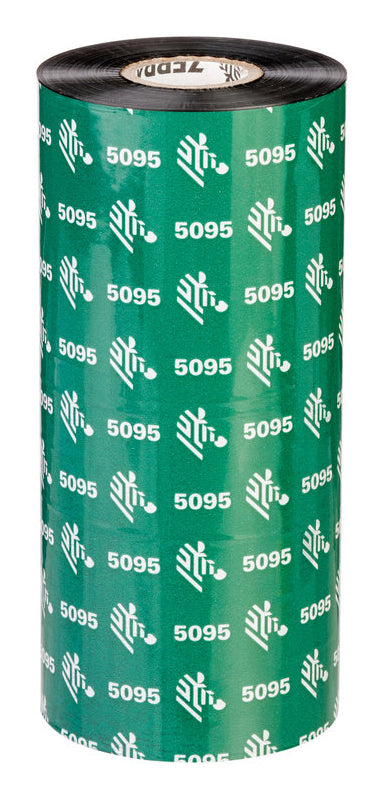 Zebra Thermotransferband – Harz (5095), 110 mm × 450 m, Kern 25 mm, Schwarz, 6er-Pack