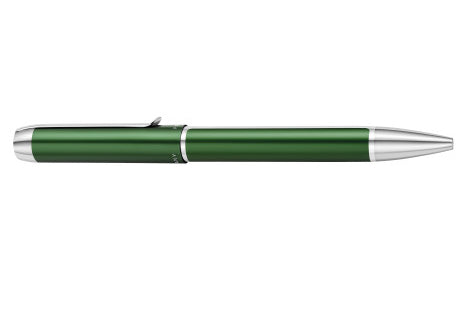 Pelikan Pura K40 Kugelschreiber – Schwarz, Deckel, Aluminium, Grün, nachfüllbar
