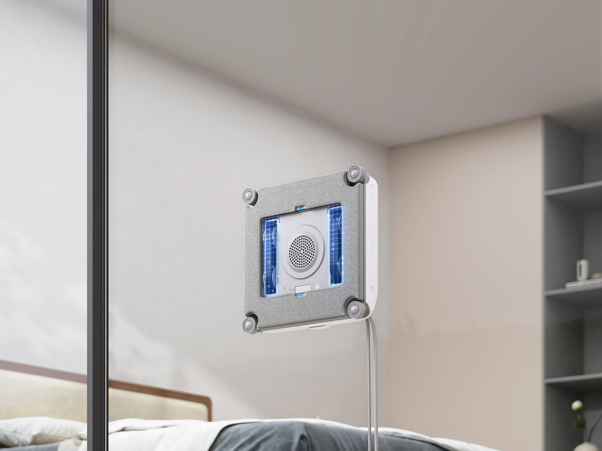 Ecovacs Fensterreiniger WINBOT MINI 2 – 0,23 l – weiss/grau – Akku – 21,5 × 21,5 × 5,5 cm