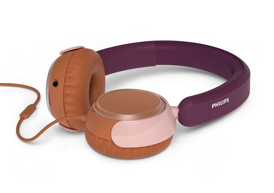 Philips TAK2000MP/00 Kinderkopfhörer – On-Ear, Stereo, Kabel, 3,5 mm Klinke, 85 dB Lautstärke-Limit, Magenta