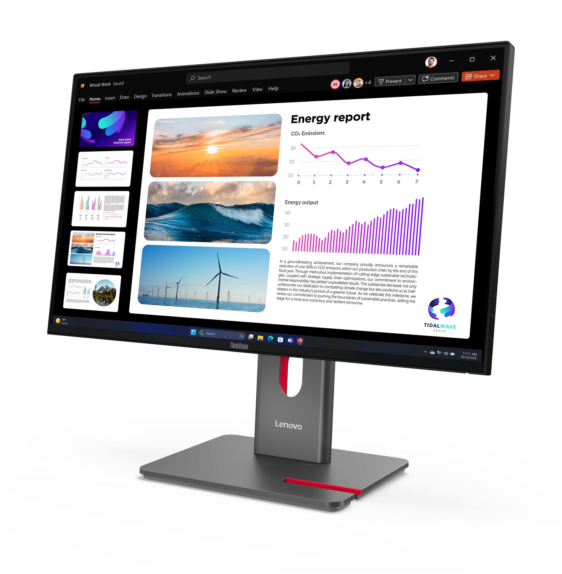 Lenovo Thinkvision P24Q-40 LED Monitor, 23,8", 2560 × 1440 (WQHD), LCD, Schwarz