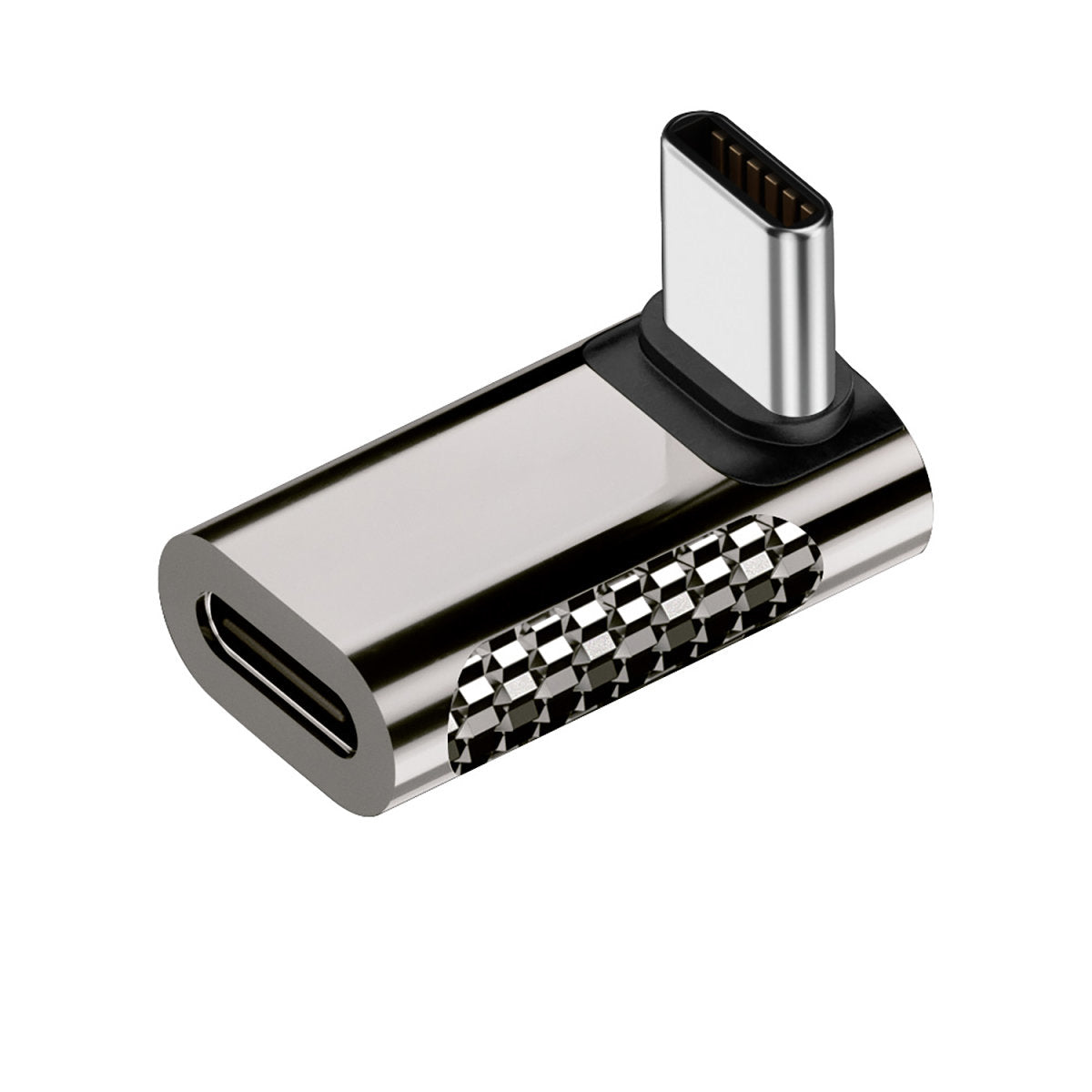 4smarts USB-Adapter USB-C auf USB-C – USB 3.2 Gen 2x2 (20 Gbit/s) – Abgewinkelt – Silber – 4er-Set