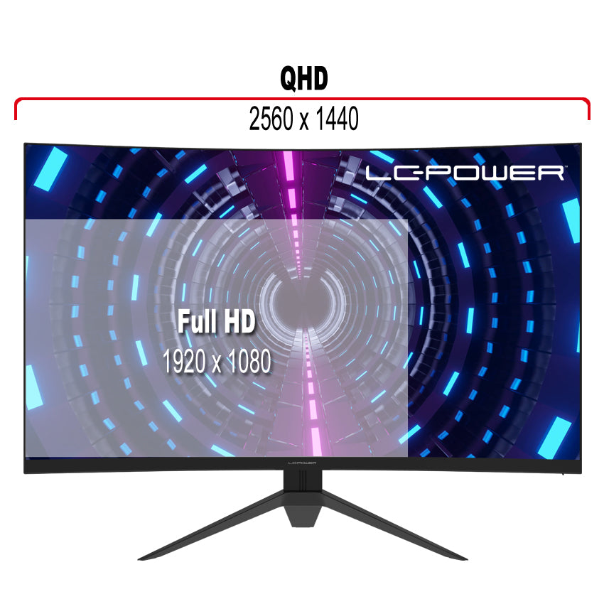 LC-Power LC-M32-QHD-165-C-V2 – Monitor, 31,5", 300 cd/m², Gebogen, FreeSync Premium, VESA 100 × 100, Schwarz