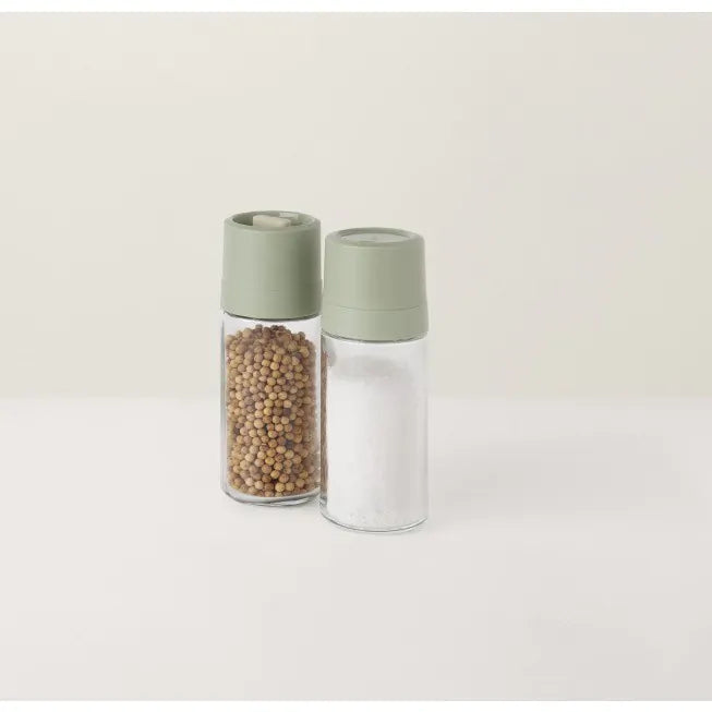 BergHOFF Salz-/Pfeffermühle 15,2 cm, Polypropylen (PP)/Glas, grün/transparent, 2-teilig