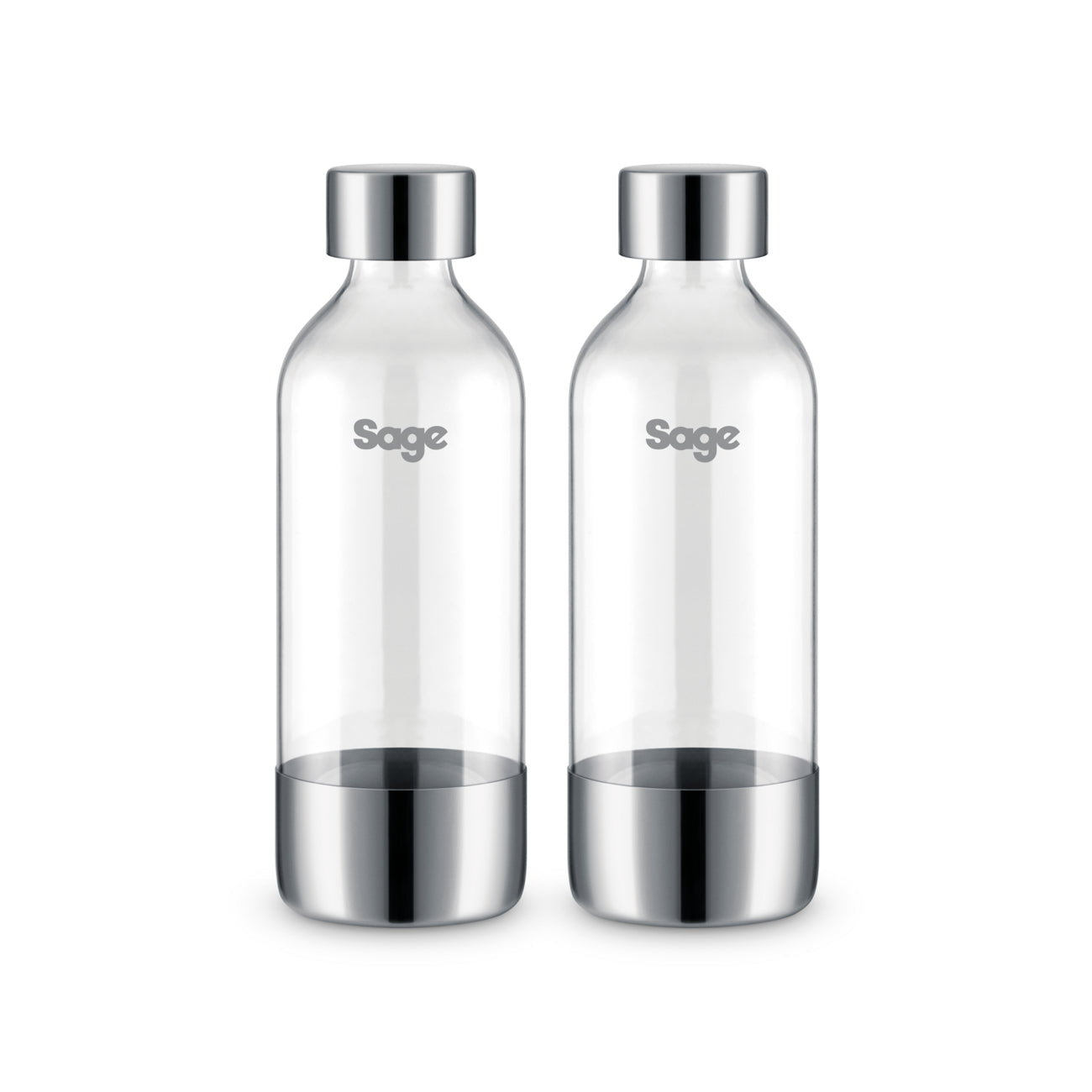 Sage Karbonisiererflasche – 1 l, für InFizz Fusion (BCA800), 2 Stk., Edelstahl, Transparent