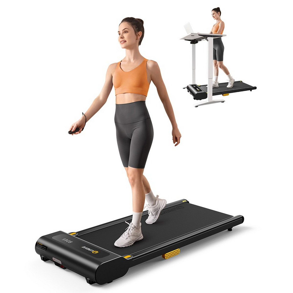 Urevo Laufband SpaceWalk Lite, 6 km/h, 120 kg – Schwarz