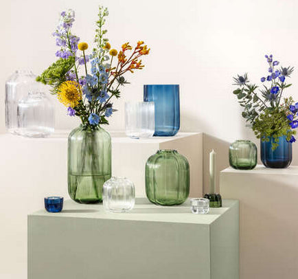 Villeroy & Boch Vase Fleur, Glas, Blau, 15 cm