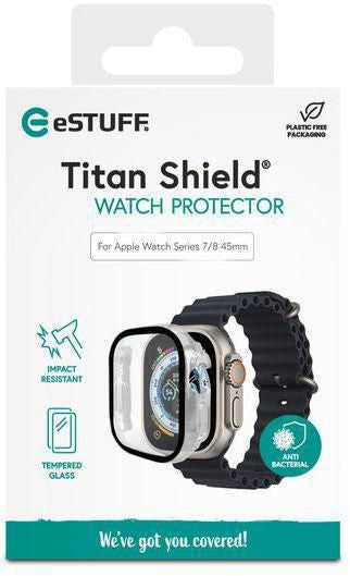 eSTUFF Displayschutzfolie für Apple Watch Series 6, 7, 8 – Gehärtetes Glas, Transparent