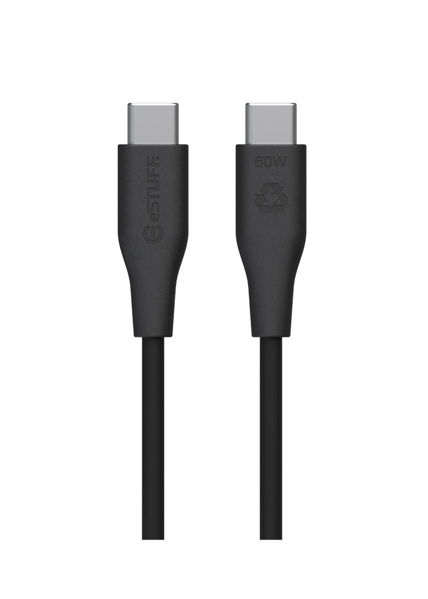 eSTUFF USB-C auf USB-C Kabel – 1 m – Recycelt – Schwarz