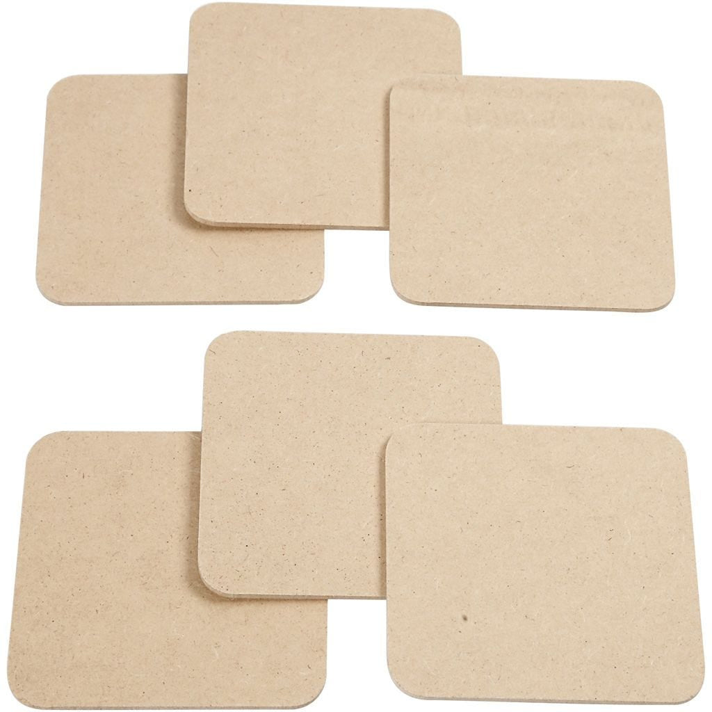 Creativ Company Untersetzer – 50er Set, 10,0 × 10,0 × 0,3 cm, Holz (MDF), Braun