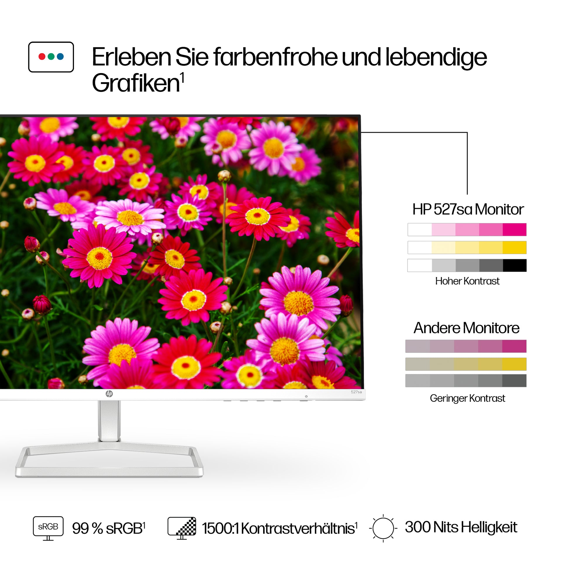 HP S5 527SA – Monitor, 1920 × 1080 (Full HD), Integrierte Lautsprecher
