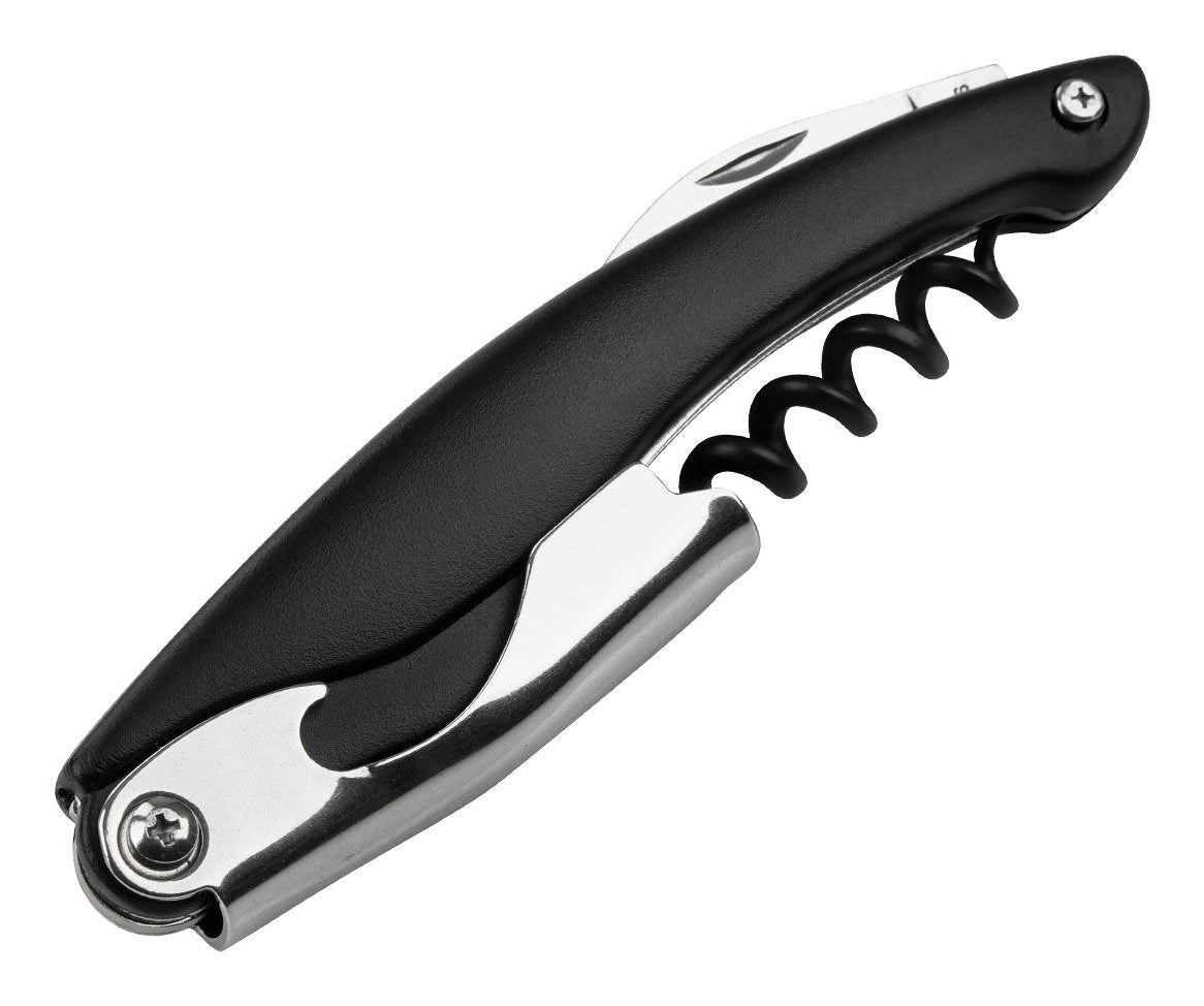 Fackelmann Doppelzackiger Korkabzieher Specter – 11 cm, Kunststoff (ABS), Schwarz