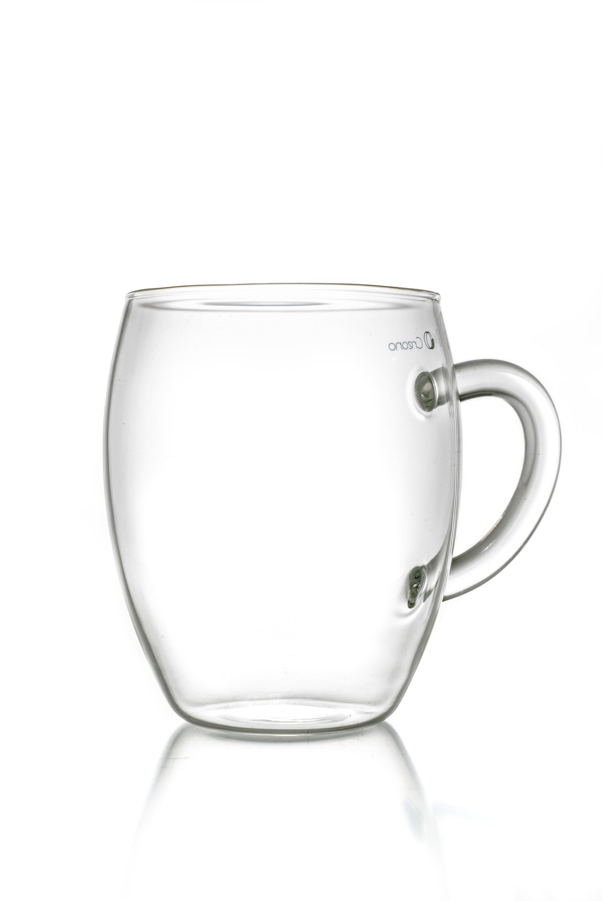 Creano Teeglas – 400 ml, Borosilikatglas, Transparent, mit Edelstahl-Deckel, spülmaschinenfest