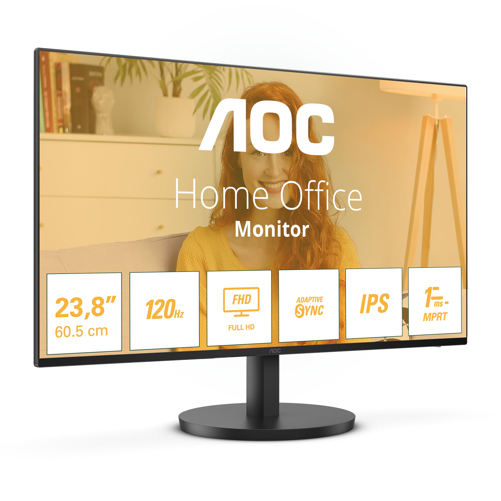 AOC 24B3HA2 – Monitor, 23,8" 1920 × 1080 (Full HD), IPS, 100 Hz, 250 cd/m², Schwarz