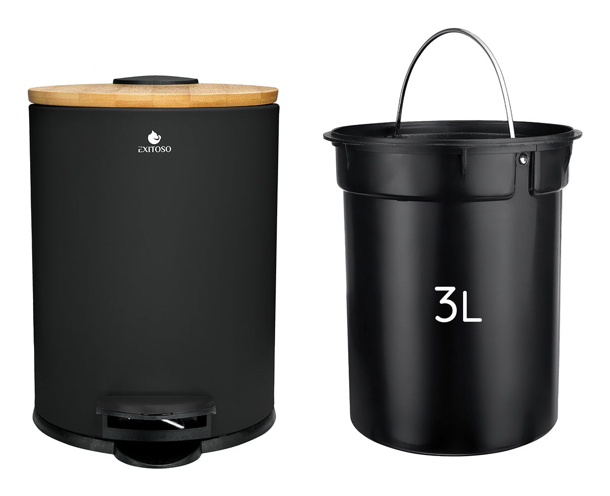 Exitoso Abfalleimer – 3 l, 15794, Schwarz