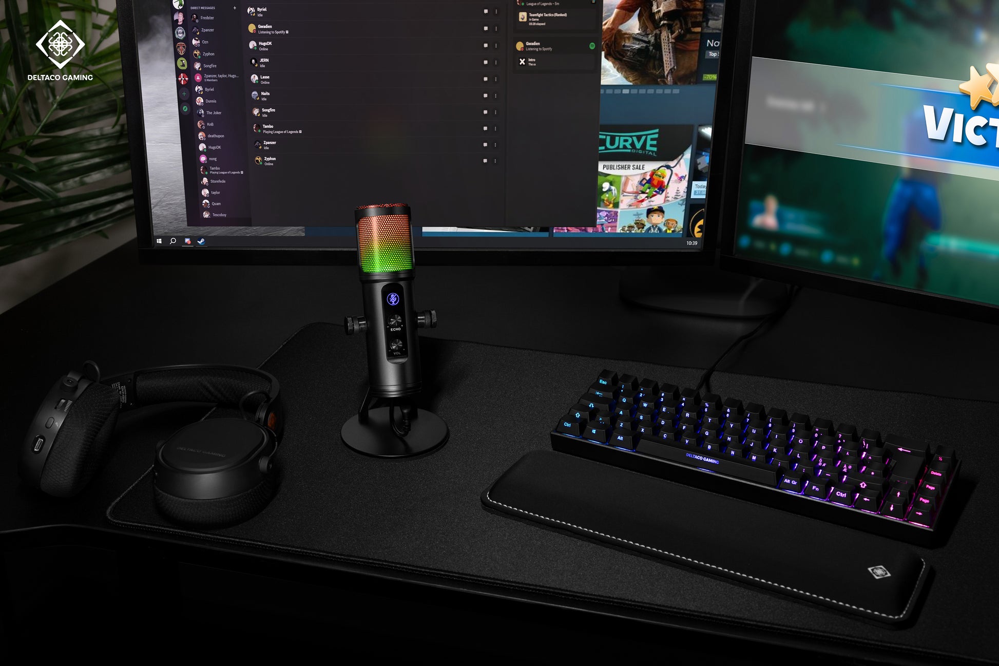 Deltaco Gaming GAM-171 Tischmikrofon – USB-C, kabelgebunden, Niere, 50–20'000 Hz, Schwarz