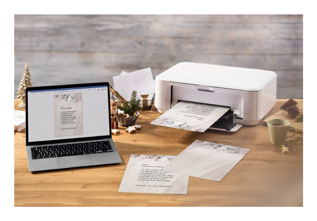 Sigel Motivpapier – A4, 90 g/m², mehrfarbig, Motiv: Rustic White – für Inkjet/Laser/Kopierer – FSC – 25 Blatt
