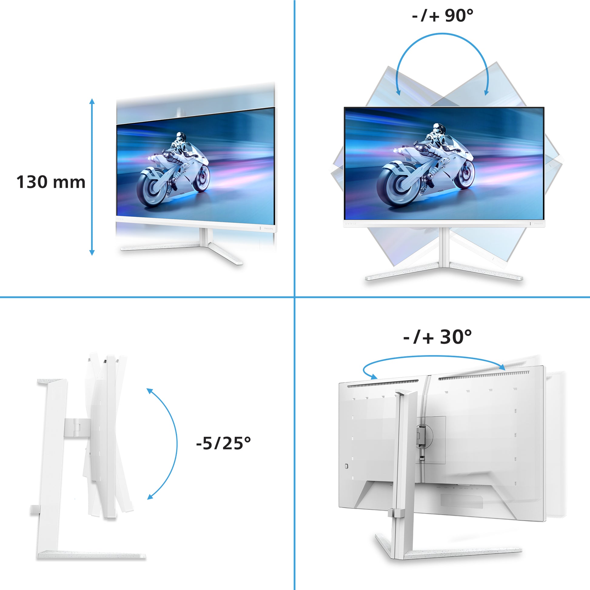 Philips 27M2N5901A/00 – Monitor, 27", 160 Hz, USB-C, 2× HDMI, DisplayPort, Lautsprecher, VESA 100 × 100, Weiss
