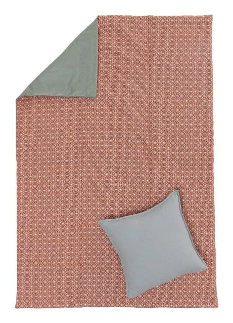 URBANARA Mallur Wohndecke – Baumwolle, Polyester, Taubenblau, Naturweiss – 130 × 190 cm