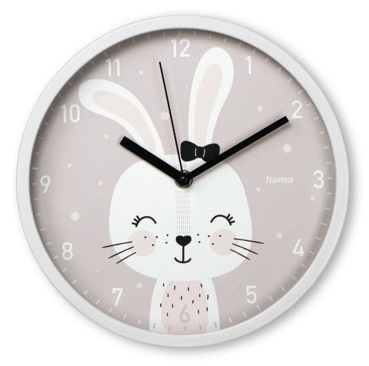Hama Wanduhr – Analog, lautlos, Ø 25 cm, weiss, Kunststoff