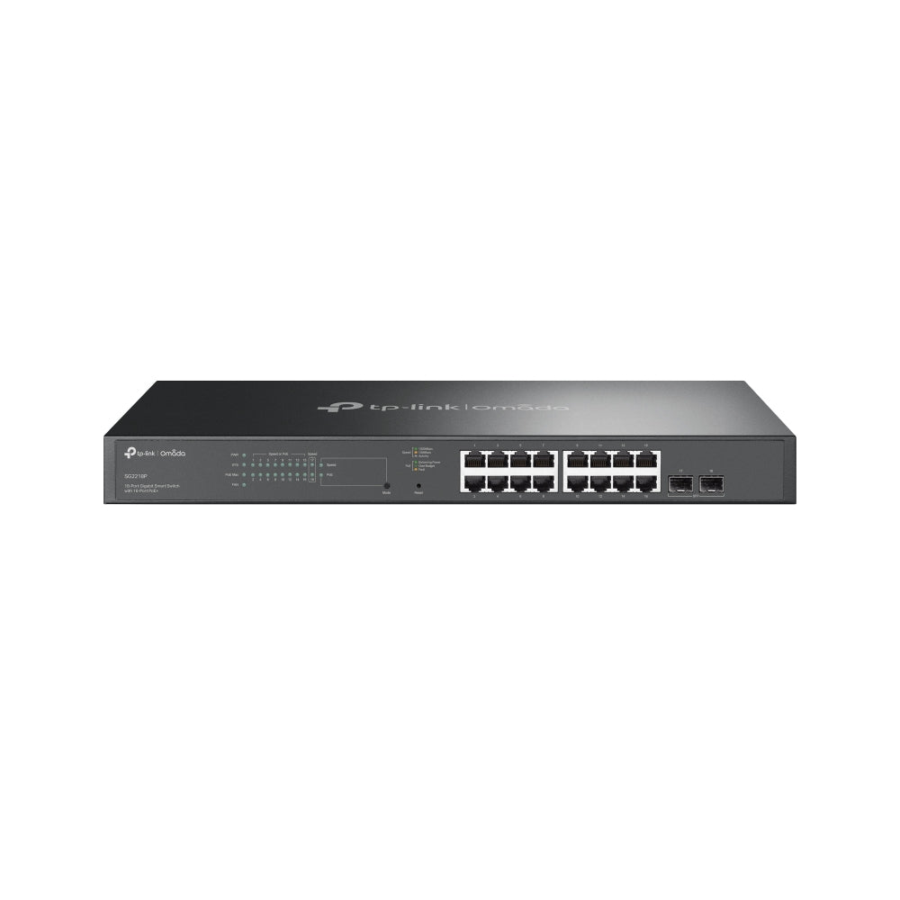 TP-Link SG2218P – Managed Switch – 16×GbE, 2×SFP, L2/L2+, PoE+ 150 W, 1U