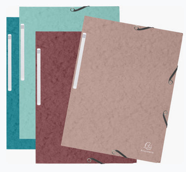 Exacompta Gummibandmappe Skandi A4 – 3 Klappen, Karton, mehrfarbig, bis 250 Blatt, 4 Stk.