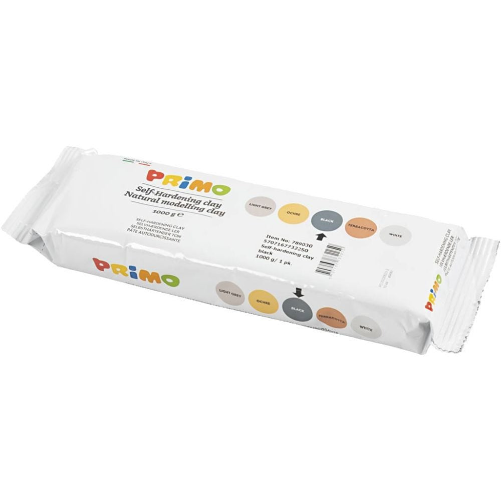 Creativ Company Modellierton, Schwarz, Selbsthärtend, 1,0 kg, 1 Stk.