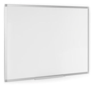 Bi-Office Whiteboard – 90 × 60 cm, Emaille, Alu-Rahmen, Wandmontage, inkl. Stiftablage, Montageset