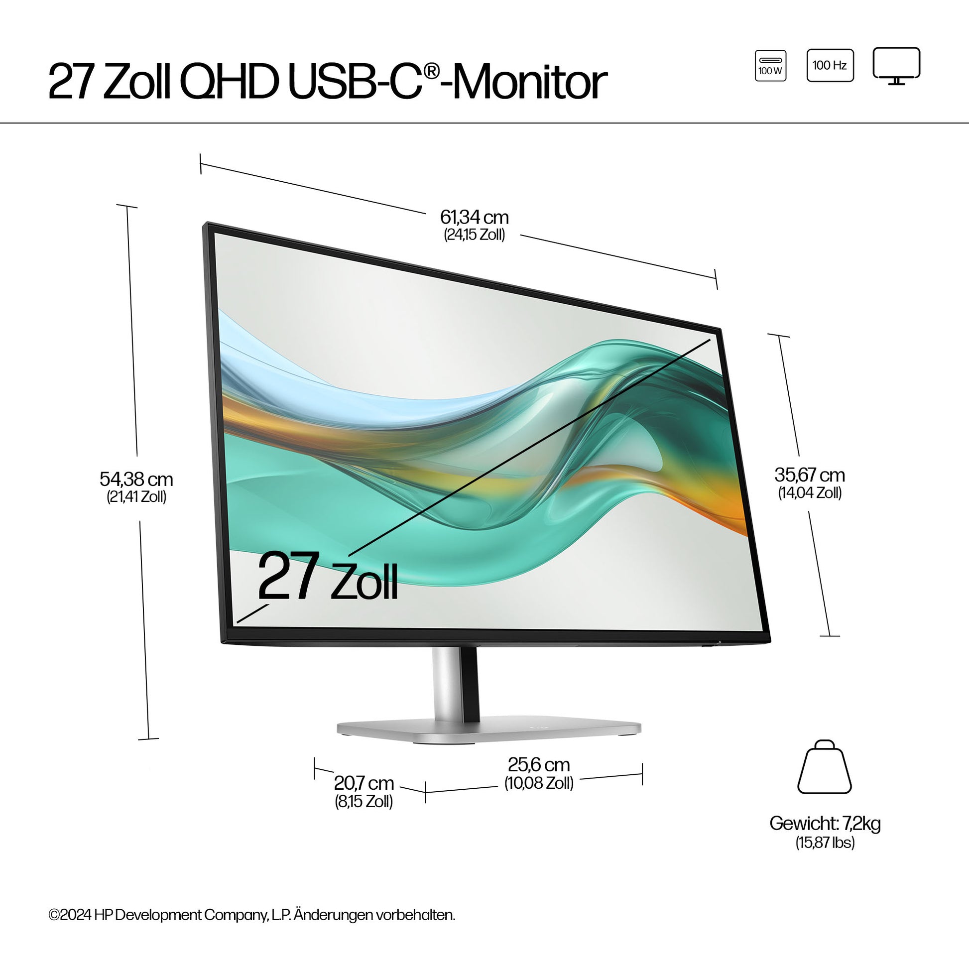 HP 527pu – Monitor, 27", QHD, USB-C