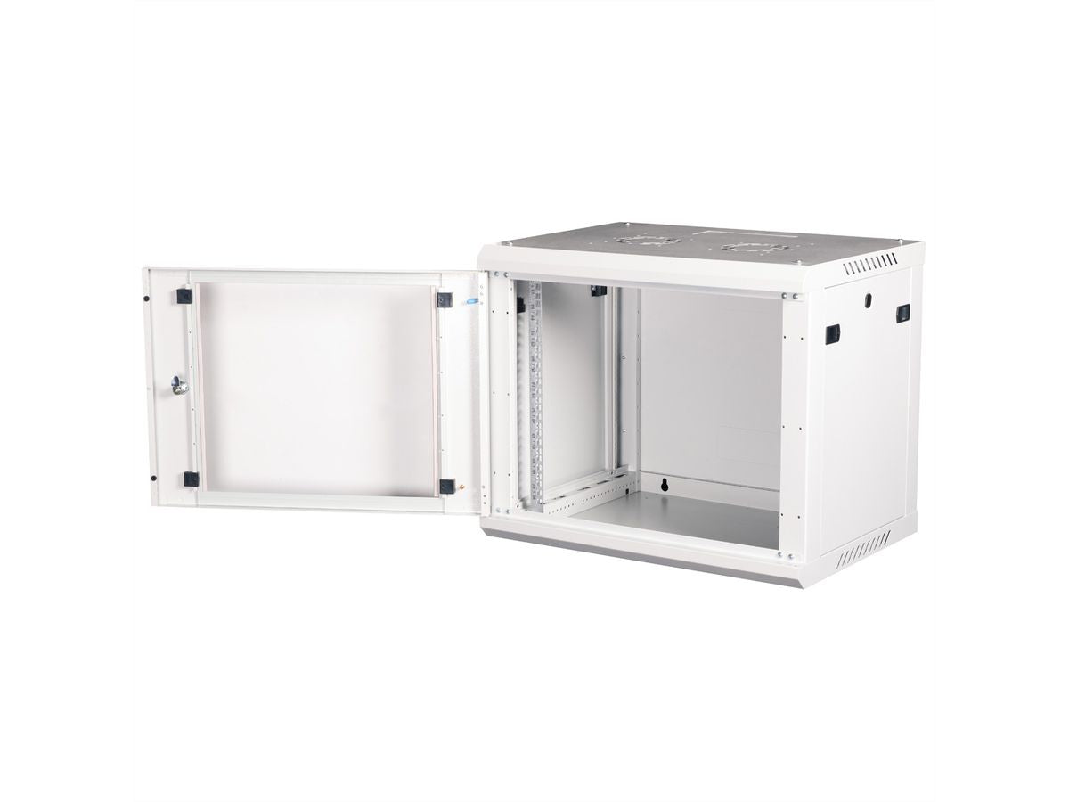 ROLINE Basic Plus – 19" Wandverteiler 9U, IP20, abschliessbar, 600 × 450 × 512 mm, lichtgrau, Stahl