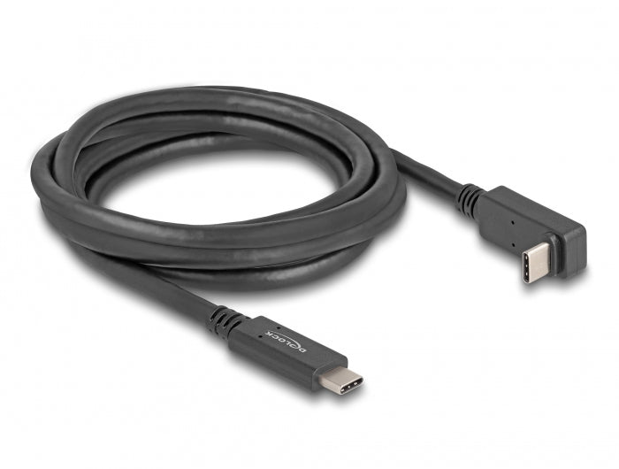 DeLOCK USB-C auf USB-C Kabel – USB 3.2 Gen 1 (5 Gbit/s) – 2 m – PD 60 W – 4K/60 – Abgewinkelt