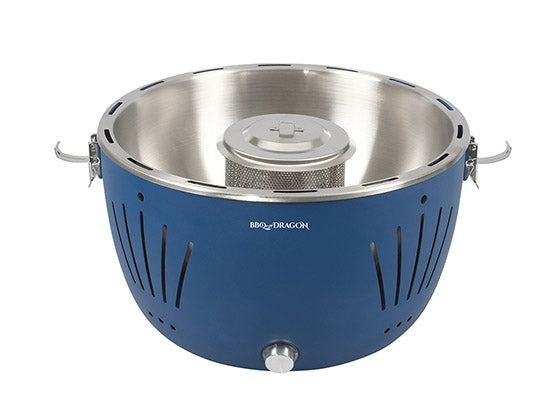 BBQ Dragon Grill Monterey Blue – Grillfläche 34 cm, Holzkohle, Tisch – blau
