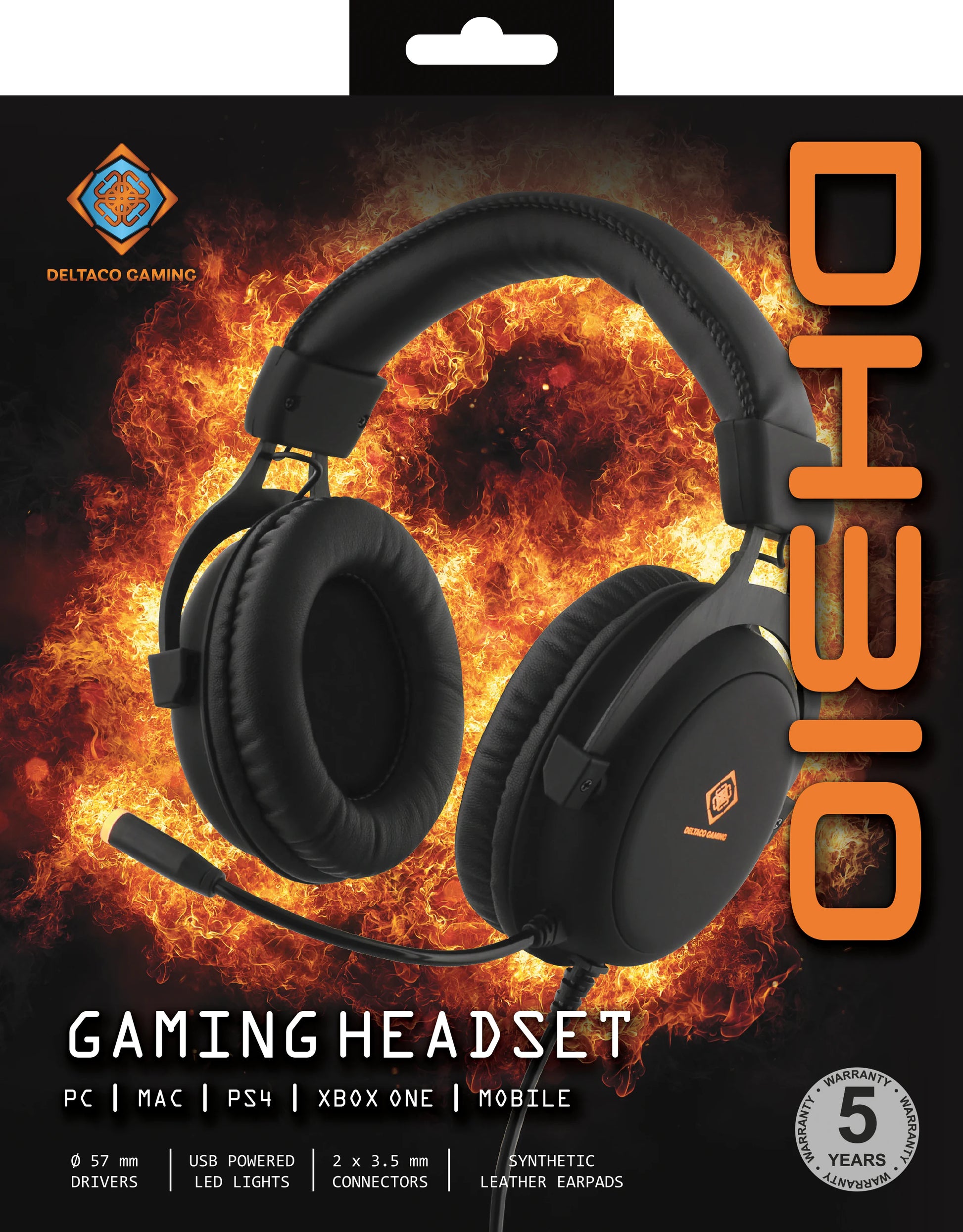 Deltaco Gaming Deltaco DH310 Gaming-Headset – Stereo, Verkabelt, 3,5 mm Klinke, Schwarz