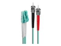 Lindy LWL-Patchkabel – LC–ST, OM3 Multi-Mode, Duplex, 3 m, Türkis