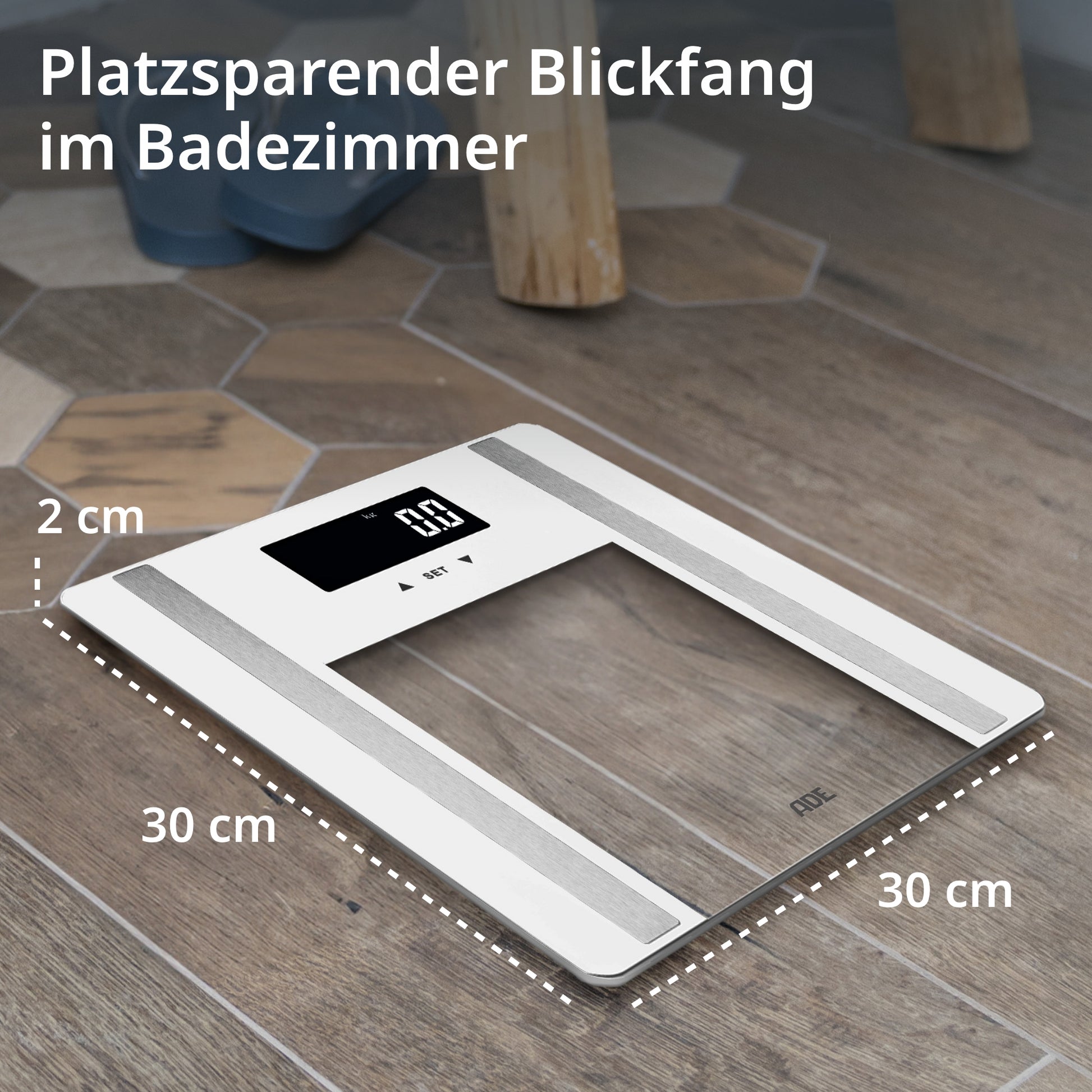 ADE Digitale Personenwaage – Glas – 200 kg