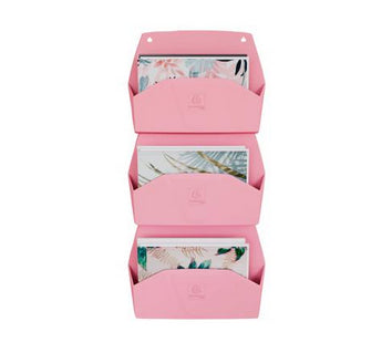 Exacompta AutentiK – Wandfach für A4, quer, Kunststoff, Rosa, 382 × 289 × 72 mm
