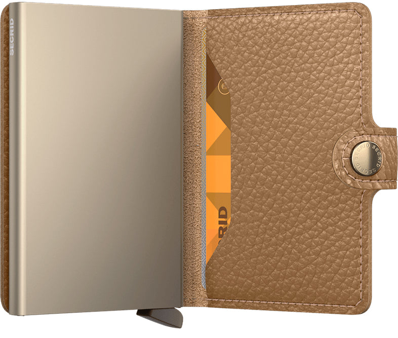 Secrid Miniwallet – RFID-Schutz – 65×102×21 mm – 10 Karten – Leder – Pebble Cappuccino