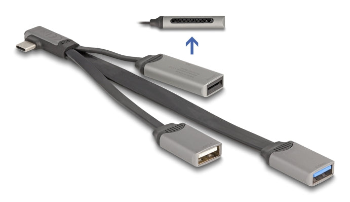 DeLOCK 64303 USB-Hub – USB-C, 2× USB-A, SD/microSD, für Windows/Mac/Linux