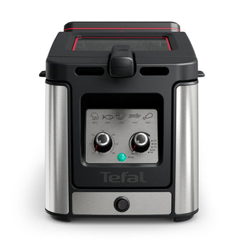 Tefal Fritteuse Clear Duo FR600DCH – 3,5 l Ölvolumen, 1,2 kg Kapazität, 30 min Timer – Schwarz/Edelstahl