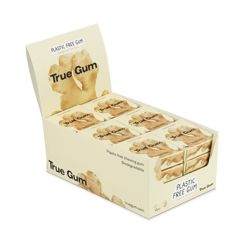 True Gum Kaugummi – Ingwer & Kurkuma, zuckerfrei, vegan – 21 g