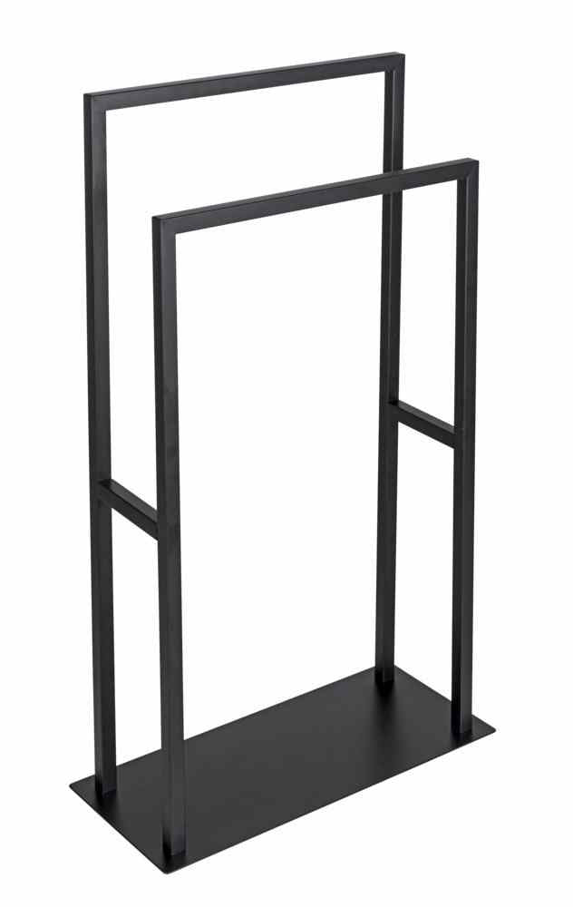 WENKO Handtuchständer Rivaltana – 46×20×80 cm, Edelstahl, freistehend, Schwarz
